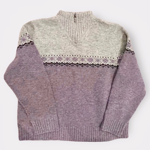 Woolrich Sweaters - Woolrich 100% Lambswool 1/4 Zip Plum Purple Winter Sweater Sz XL